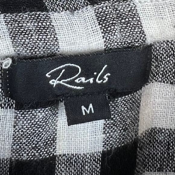 Rails x REVOLVE Linen Blend Dress Size Medium August Gingham Checked Print - Picture 6 of 8